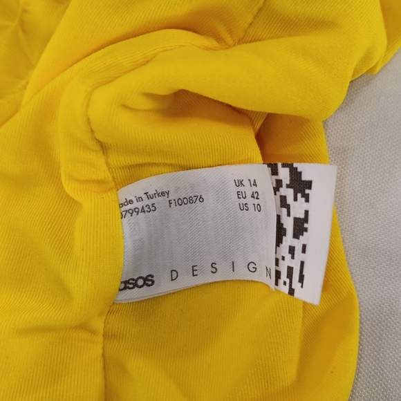 ASOS DESIGN WOMENS SIZE 10 ONE PIECE SWIMSUIT YELLOW SWIMWEAR BODYSUIT - Picture 6 of 16